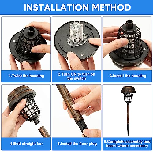 Qualirey MNA-QUALIREY-753 4 Pcs Solar Mosquito Zapper Outdoor Waterproof Solar Zapper Bug Outdoor Solar Powered Mosquito Killer Lamp Lighting Mosquito Repellent Lamp thumb #5