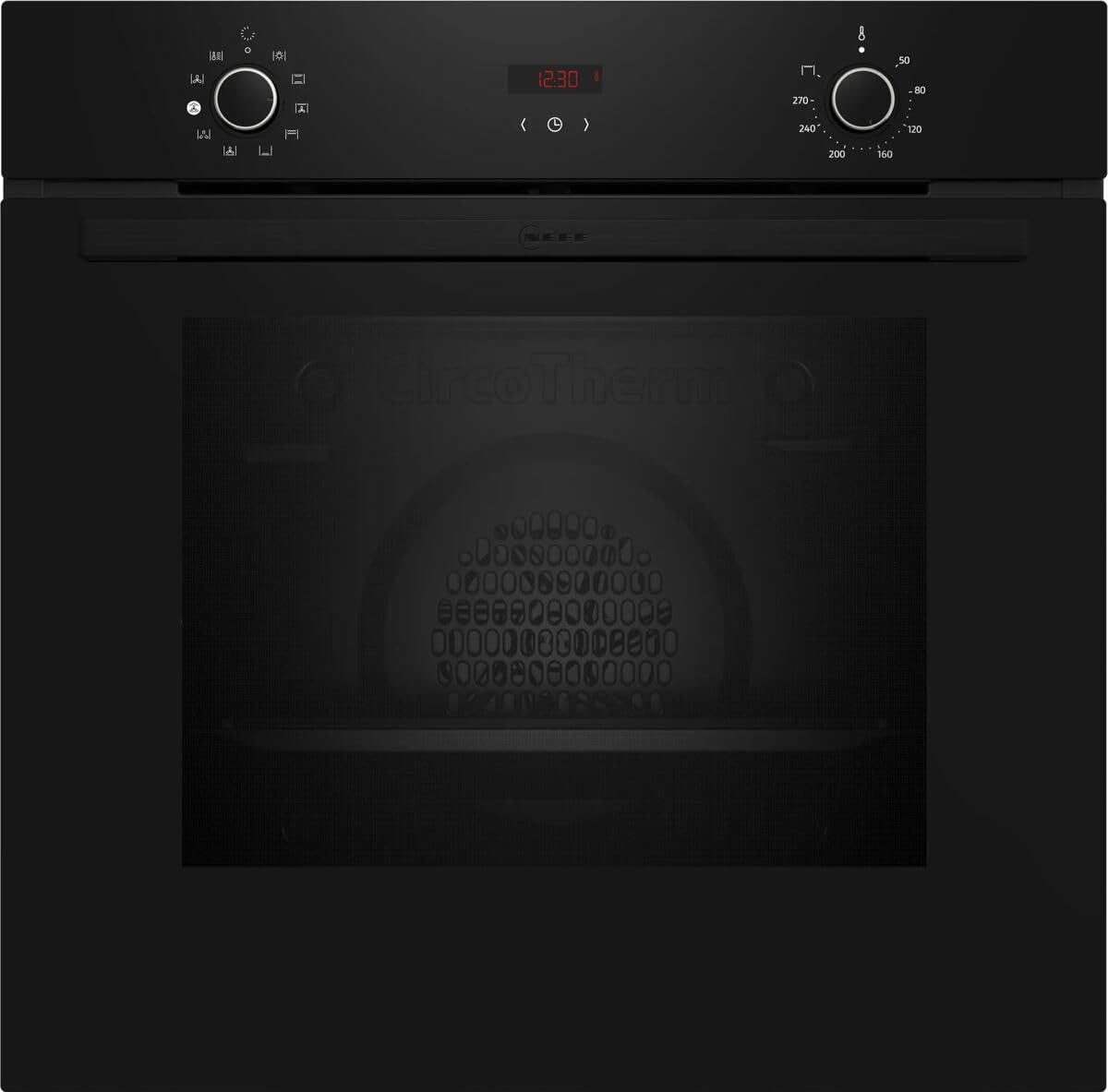 NEFF B1CVD0AK3, N30, Einbau-Backofen mit Dampfunterstützung, LED-Display, Base Steam, 3D Heißluft, CircoTherm, Easy Clean, Kindersicherung, 60 x 60 cm, Schwarz