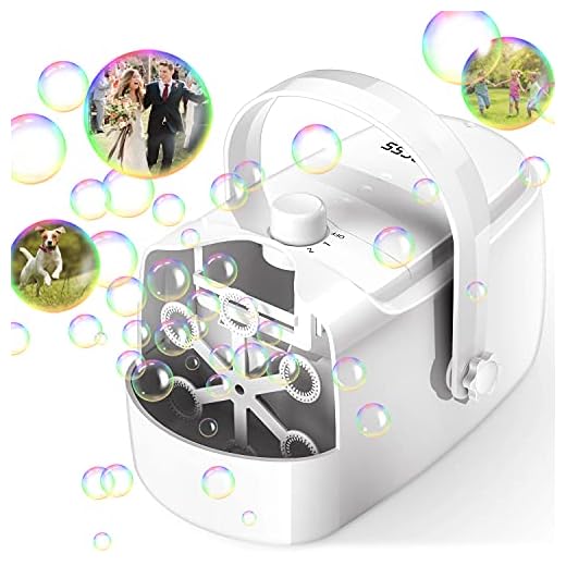 AQCSS Bubble Machine, Automatic Bubble Maker for Kids,Adjustable Speed High Power Bubble Blower Machine Plug in or Batteries Bubble Toys and Gifts for Kids Parties