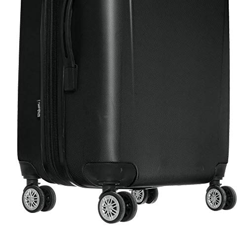 Mala de Viagem Média Expansível em Abs Wilson Us Open, Cadeado Embutido, Rodas Duplas Preta