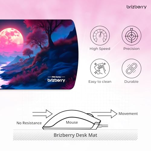 Image of Brizberry Extended Mouse Pad, Large Premium Desk Mat Anti Skid Rubber Base for Desktop Laptop Keyboard PC Office Gaming 740 X 310 X 3 mm (DM Design 4)
