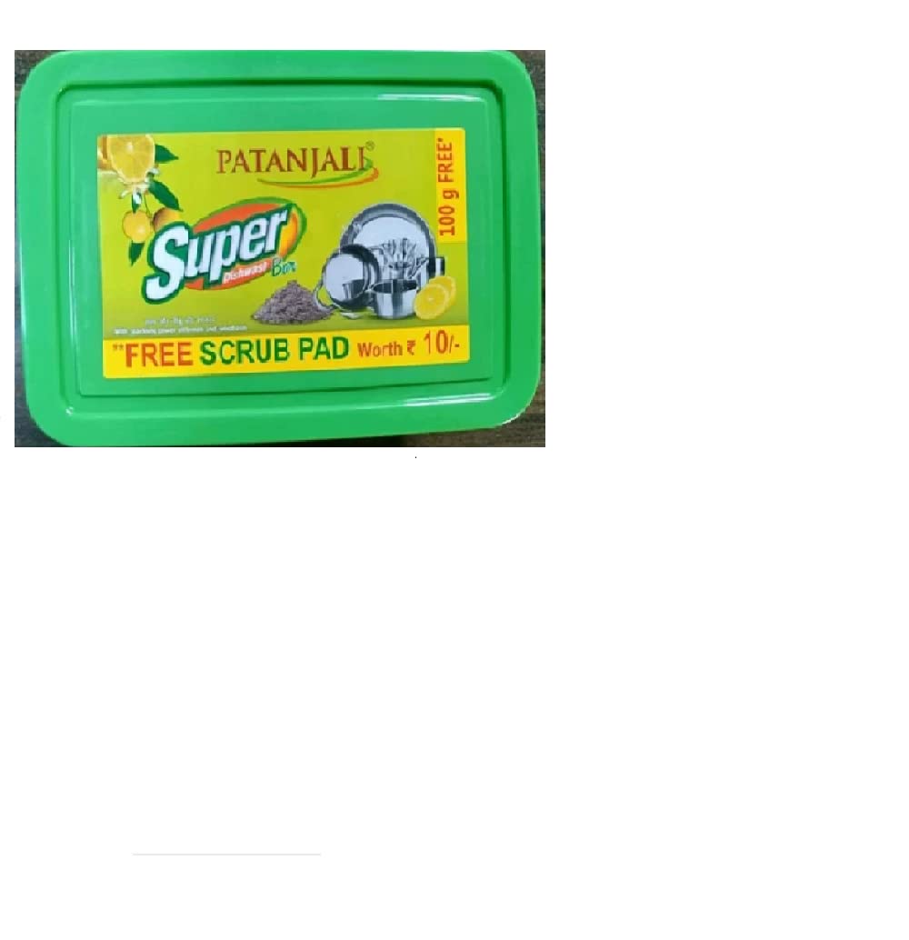 PatanjaliDishwash Bar 600g (500g+100g FREE) with FREE Scrub Pad