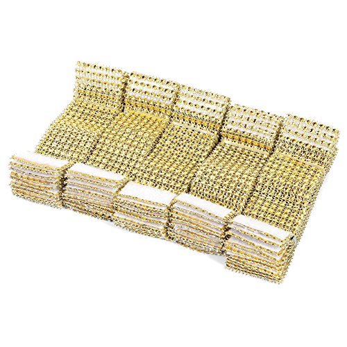 50/100/doré Argent Ronds de Serviette 8 Rangs Chaise Sash Bague Diamant Wrap Support de nœuds de...