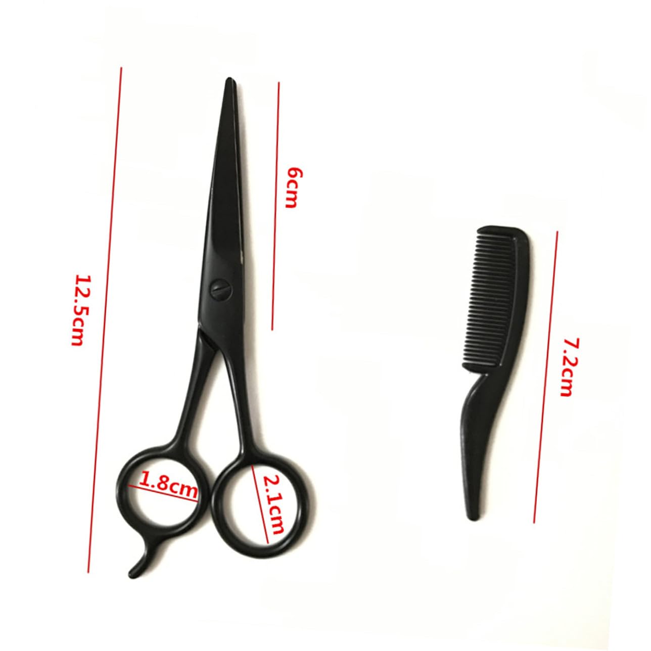 Juego de 3 Tijeras para Bigote y Vello Facial de Acero Inoxidable Negro Peine Pequeño Antióxido para Cuidado Profesional en Barberías y Uso Doméstico