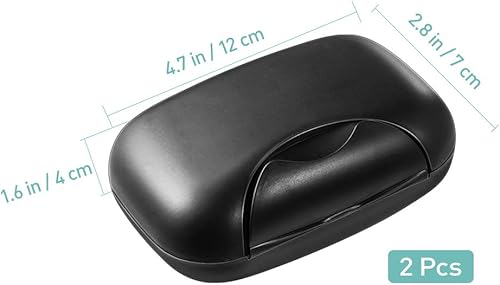 Miniatura 7 de HEALLILY Estuche de jabón de viaje 2 piezas caja de jabón impermeable soporte para jabón contenedor de viaje para hombres y mujeres hogar baño ducha