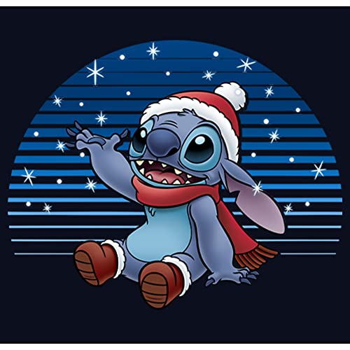 Disney Lilo Snowing Stitch Girl's Solid Crew Tee2
