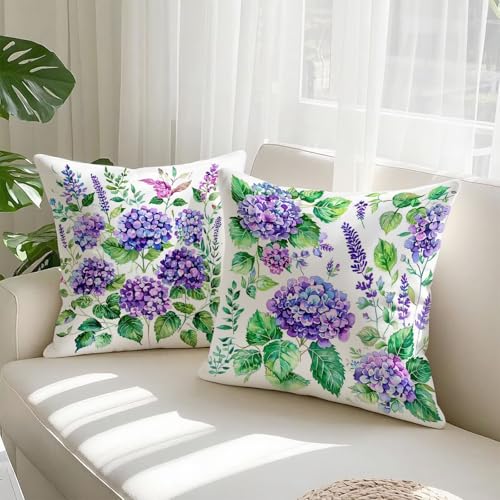 Housse coussin 80x80cm imperméable taie oreiller velours violet - 3