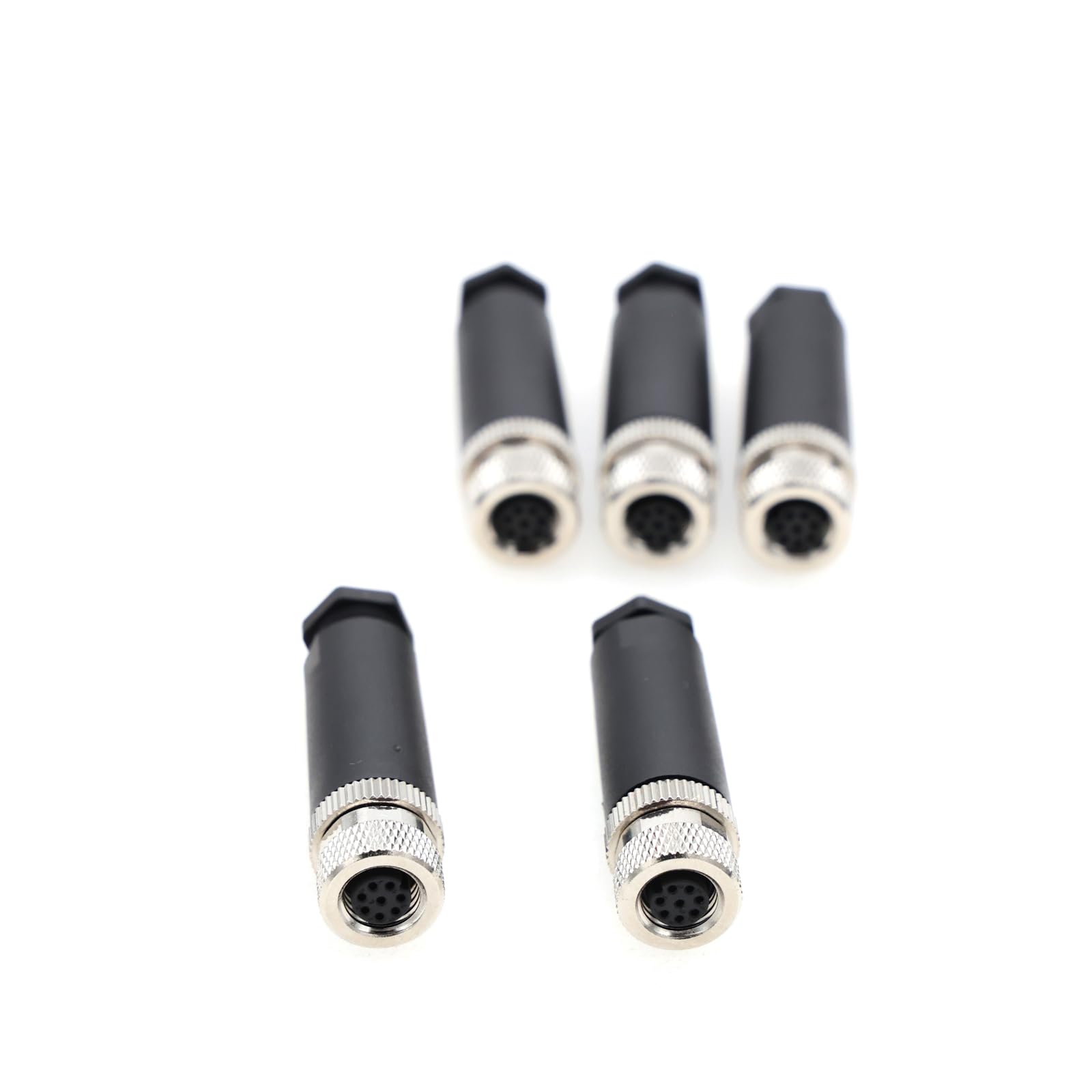 ZBLZGP M8 8 Pin Waterproof Connector Straight Female A-Code Screw Threaded Coupling Electrical Cable Sensor Outdoor Solder Terminal Plug Cable for Automation Fieldbus Module 5Pack - Image 2