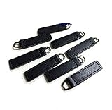 WellieSTR PU Leather Zip Fixer/Zipper Pull - 10 Pack Replacement Leather Zipper Tags (Black) - Fix your favourite coat or suitcase - 10X35mm