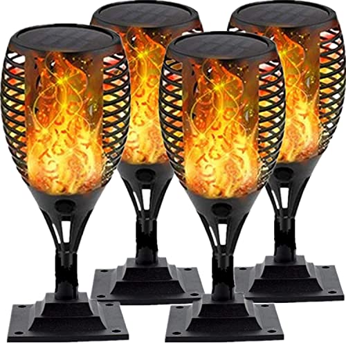 Solar Post Cap Lights Flame Torch Lights Outdoor Adaptor for 4x4 5x5...