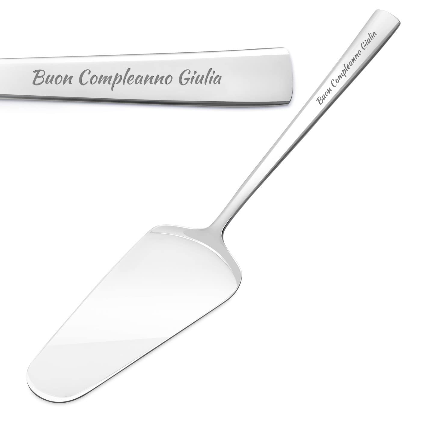 Maverton Spatola per Dolci - in Acciaio Inossidabile - Personalizzata con Incisione Laser - dimensioni ca. 26 x 5,20 cm - Pala Torta - personalizzabile con la Tua dedica - per Lei - Compleanno