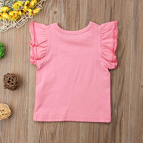 Image of Infant Toddler Baby Girl Top Basic Plain Ruffle T-Shirt Blouse Casual Clothes