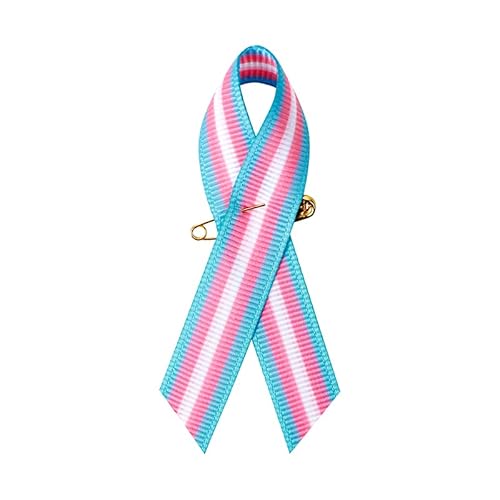 100 Pieces Transgender Awareness Ribbons Grosgrain Ribbon 1.4 * 3 inch