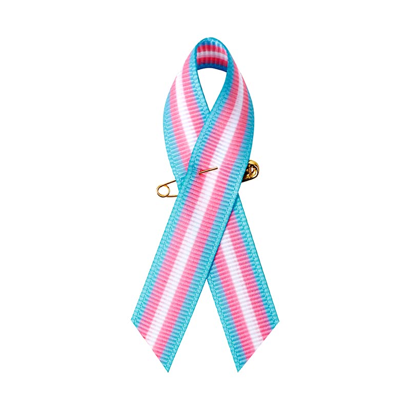 Image of 100 Pieces Transgender Awareness Ribbons Grosgrain Ribbon 1.4 * 3 inch