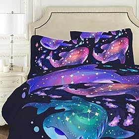 3 Pcs Set Whale Shark Duvet Cover Set Heavyweight Bedding Sets Big Collection 3D Printing Comforter Set for Dorm Bedroom… 51EI6iHaK7L. SS280
