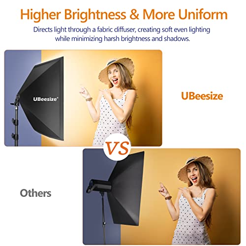 Image of UBeesize Softbox Lighting Kit, Professional Photography Lighting Kit with 2x27x20in Soft Box | 2X 40W 6500K E26 LED Bulb, Photo Studio Lights Equipment for Camera Shooting, Video Recording