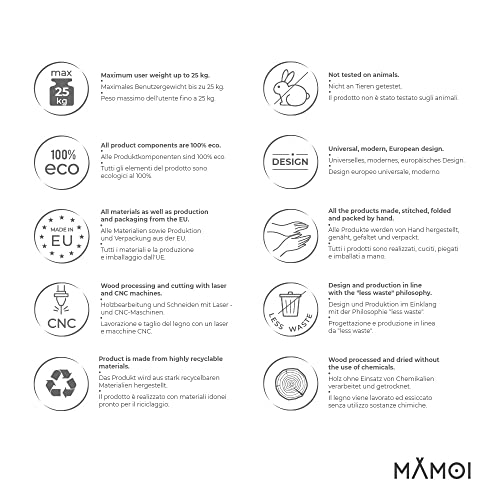 MAMOI® Baby schommel 3 in 1 + VEILIGHEIDSGORDEL | 190-260cm Plafondhoogteverstelling | Schommel baby hout | Schommel… - Image 5