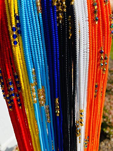Czech Waist Beads, Weight-loss tracker, Tummy Beads, African Waist Bead, Ghana Waist Beads, Waisted, Waist Beads- (Tie On)