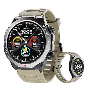 Reloj Inteligente Hombres para Android iOS, Smartwatch Hombre con Frecuencia Cardíaca, SpO2, Monitor de Sueño, 120+ Modos Deportivos