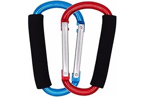 Stroller Hooks, 2 Pack Aluminum Steel Large Carabiner - Stroller Organizer Hook...