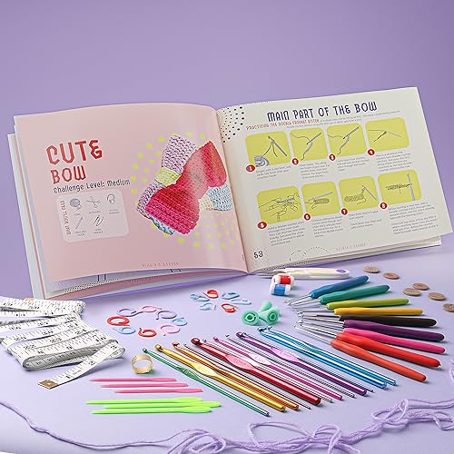 Image of Hearth & Harbor Crochet Kit 80 Piece with 2500 Yards Assorted Yarn Kit, Ergonomic Hooks, Crocheting Instruction, Knitting & Crochet Supplies - Beginner Crochet Kits for Adults, Ideal for Amigurumi