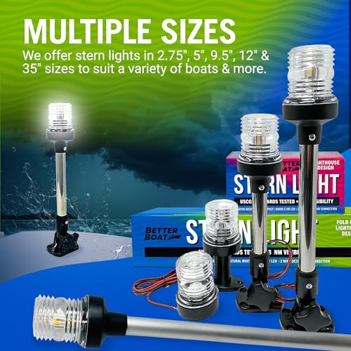 Image of Boat Anchor Light, 12 inch LED Stern Light, USCG Tested Fold-Down Waterproof