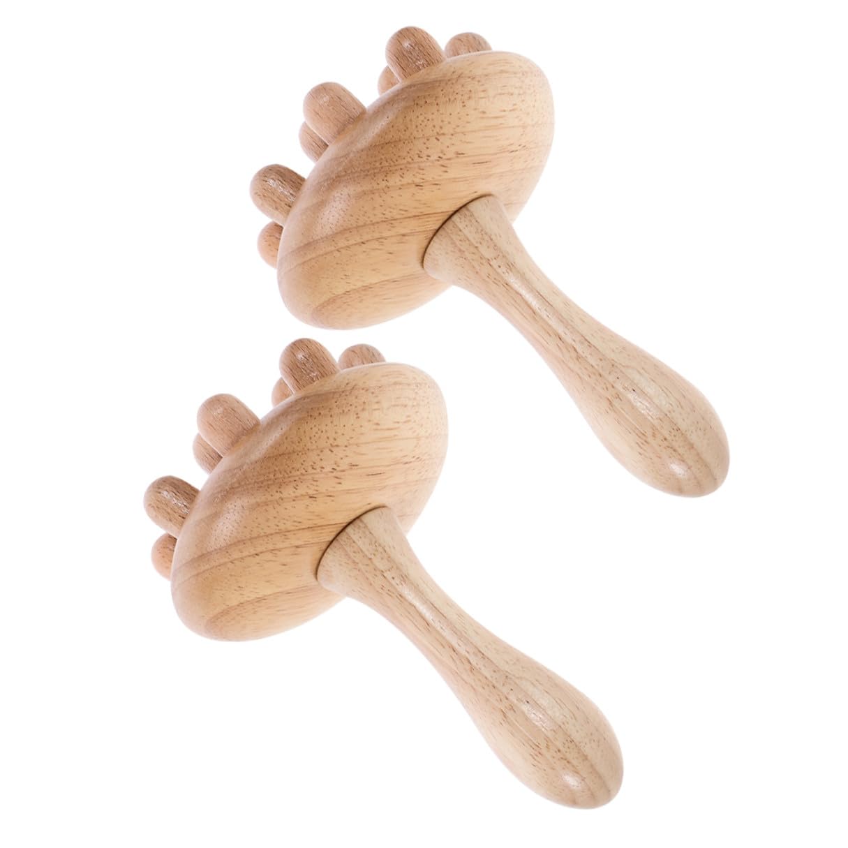 Peine de Masaje de Madera Beige 2piezas para Masaje del Cuero Cabelludo