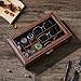 BEWISHOME Watch Box 6-Slot Watch Case and 3-Slots Sunglasses Box for Men, Sunglasses Storage with Large Glass Lid, Jewelry Box for Men Women Brown SSH18Z