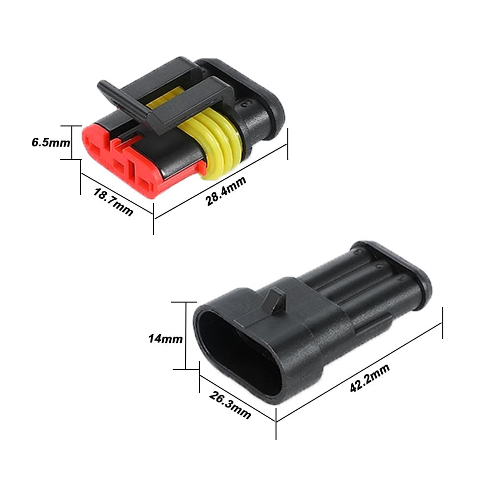 10 zestaw 3 Pin Samochodów Wodoodporny Elektryczny Kabel Złącza Kable, Zestaw Wtyczki i Wtyczki Elektryczne Złącze Samochodowe Wodoodporny
