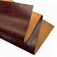 Echte Lederblätter | Vollnarbiges Prägeleder | 1,3–1,5 mm Dickes | Rindslederblatt für Lederarbeiten und Reparaturen von Kozmo (Schokolade - Krokodilprägung, 30 x 60 cm)