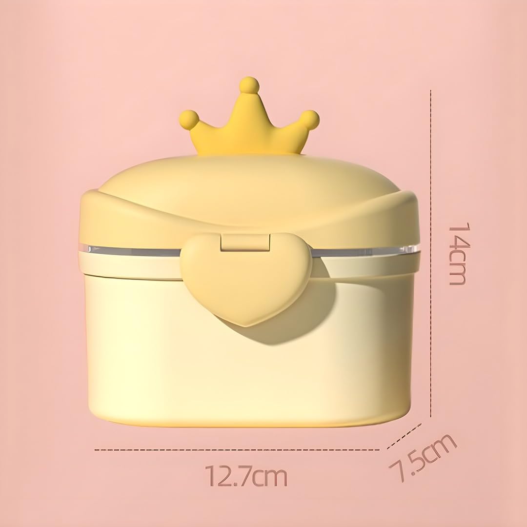 TONY STARK 400g Portable Milk Powder Container, Baby Food Container for Travelling, First Feed Baby Storage Box with Built-In Scoop Holder (Tiny King), Cream - Image 6 thumbnail