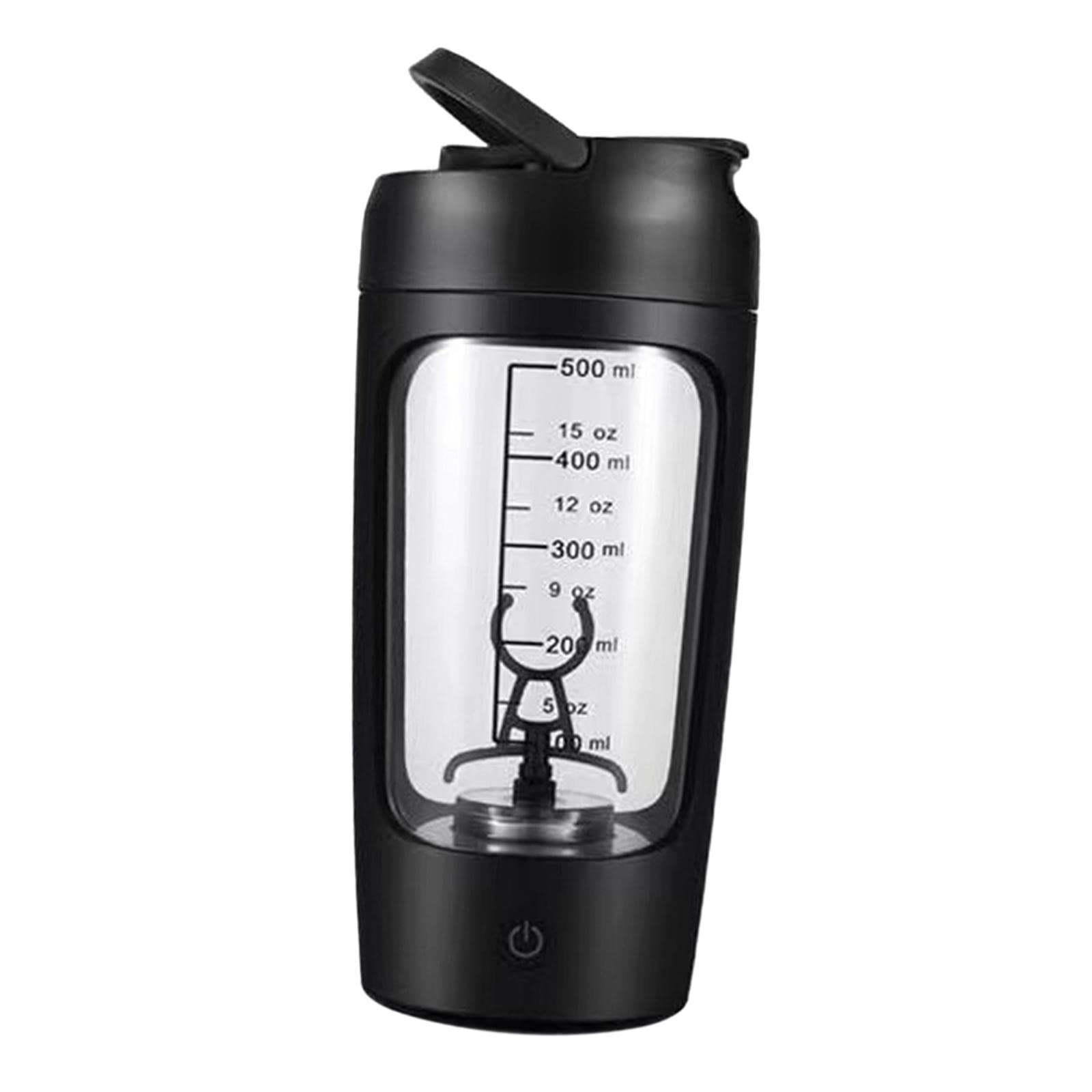 Lot de 2 shakers de protéines électriques portables pour lait, milkshakes, café, noir, 20 x 9,2 x 9,2 cm