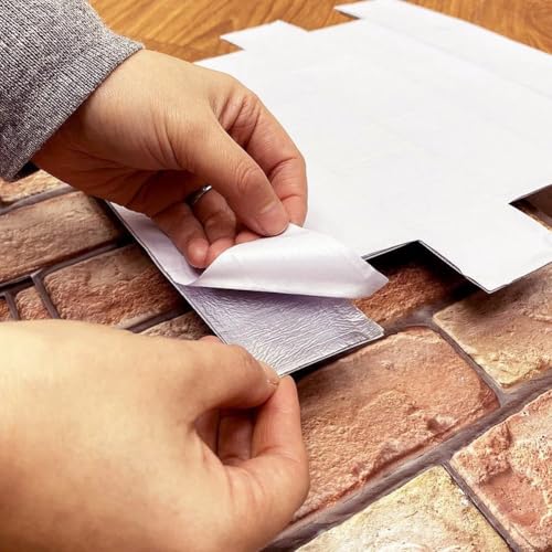 Pegatinas de pared ladrillo 3D paneles autoadhesivos y papel tapiz extraíble DIY 4