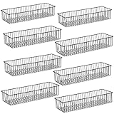 Wetheny Farmhouse Décor Metal Wire Organizer Storage Basket Bin(8 Pack)-Toilet Paper Storage-Organization and Storage for Bedroom, Bathroom, Kitchen Cabinets, Pantry, Laundry Room, Garage (Black)