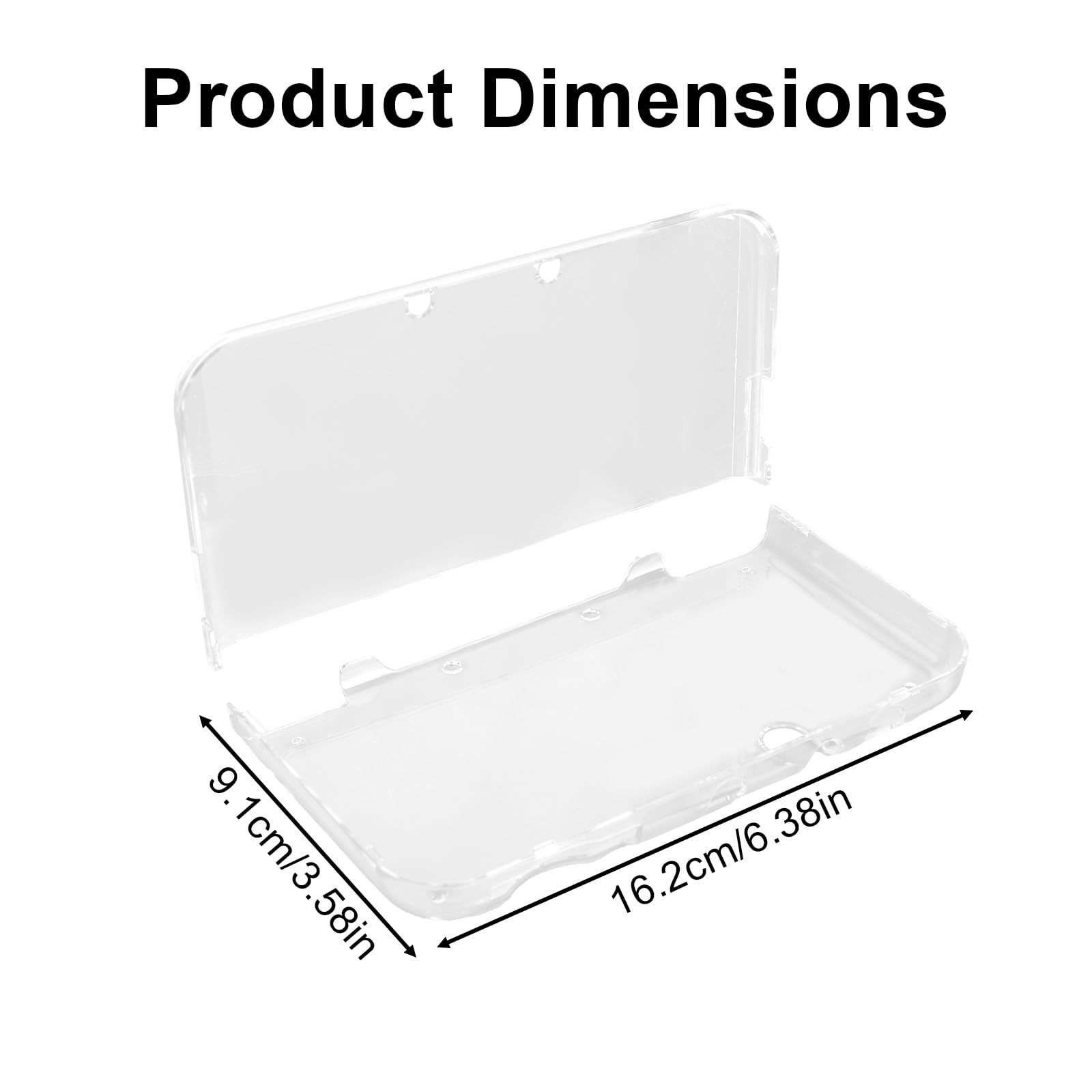 Etui Ochronne do Nowego 3DS XL/LL, Plastikowa Przezroczysta Osłona Ochronna Odporna na Zarysowania z 7 Szarymi Silikonowymi Padami do Kontrolera Kompatybilne z Nowym 3DS XL/LL