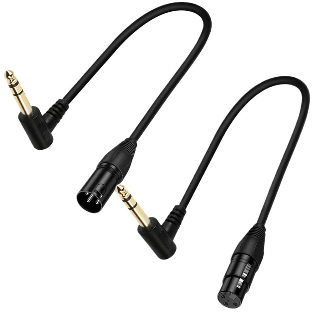 90 stopni kąt prosty 1/4 cala TRS do XLR męski zbalansowany kabel łączący sygnał ćwierć cala do XLR kabel krosowy 0,5 m (6,35 mm stereo żeński)