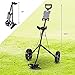 MEDIMALL Mayjooy Golf Push Pull Cart, 2 Wheels Foldable Lightweight Golf Trolley Cart w/Scoreboard, Collapsible Golf Push Cart w/Foot Brake, Ideal for Golf Club Court