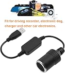 Convertisseur de Puissance USB A Mâle vers Prise Allume-Cigare 12V Femelle Convertisseur USB vers Allume-Cigare