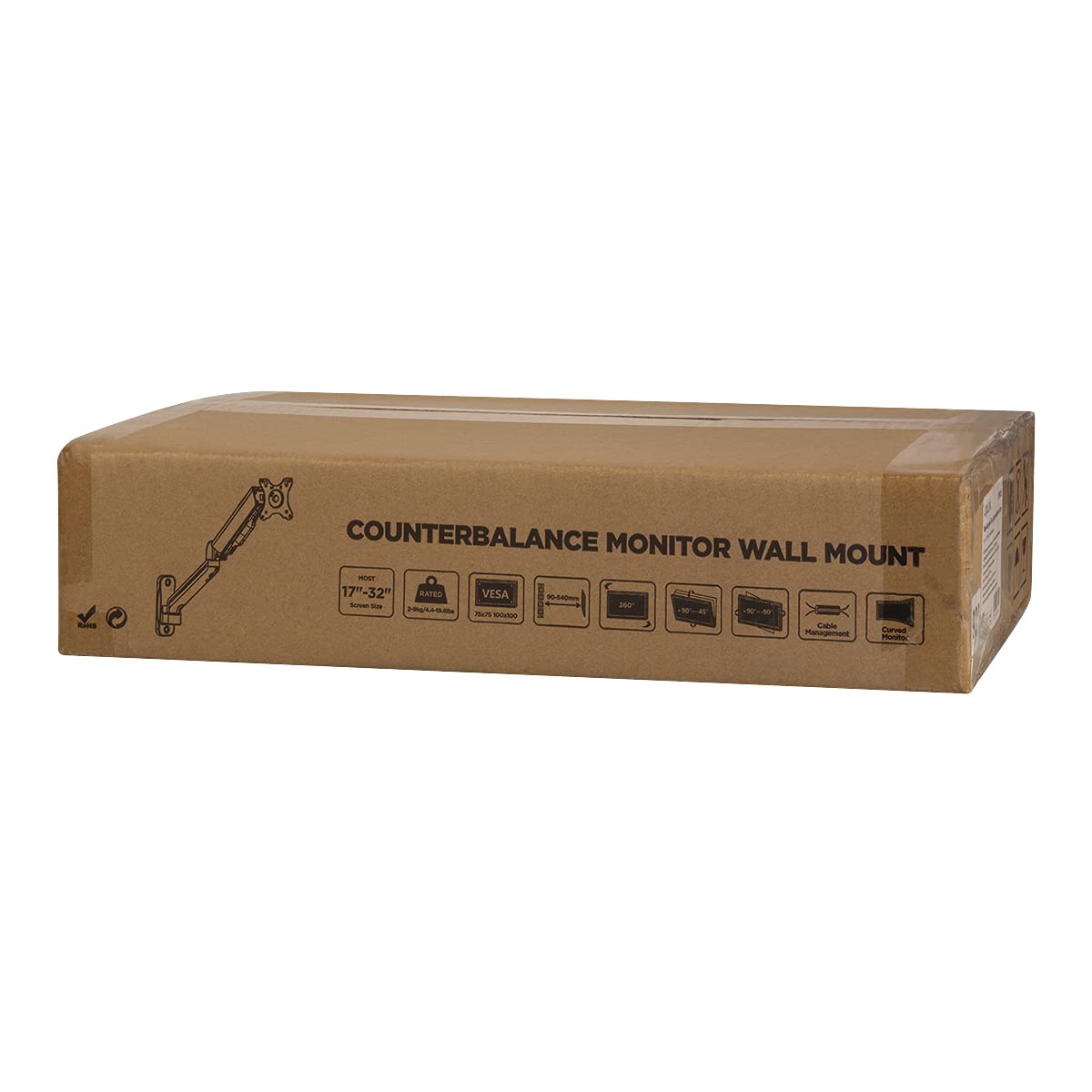 SOPORTE DE PARED PARA MONITOR LOGILINK 17-32", RESORTE DE GAS, 90-540 MM