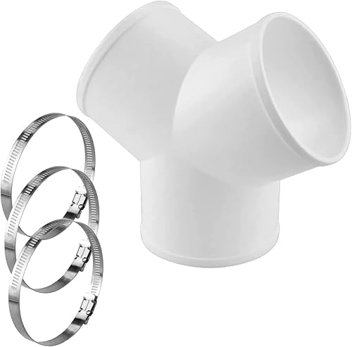 Conector de conducto en forma de Y de 3 vías, divisor de conducto ABS para manguera de ventilación de secadora de extractor, 4 pulgadas de diámetro