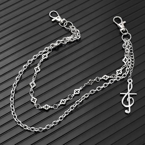 Image of Gothic Pants Chain Wallet Keychain Edgy Punk Hip Hop Waist Accessory for Jeans, Streetwear, and Rebel Women Men