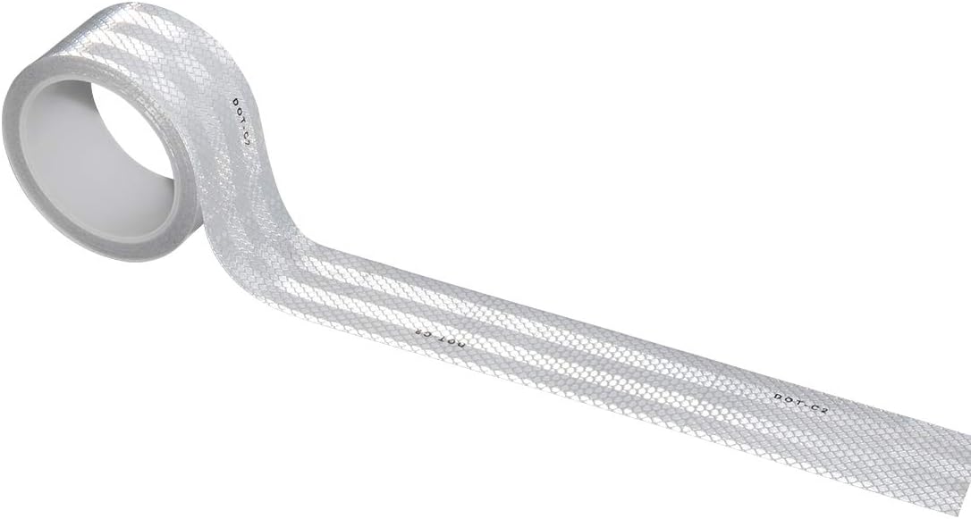 DOT-C2 White Reflective Tape, Reflector Conspicuity Tape Stickers High Intensity Waterproof (2'' × 20')