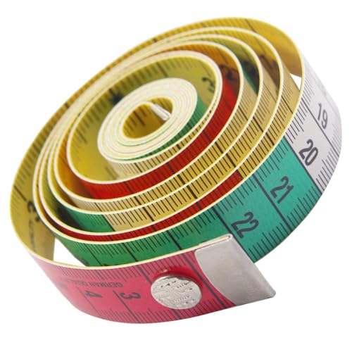 KJOET ドイツ巻尺 カラフル巻尺 多機能 胸部太ももテープ 軽量測定テープ 布メジャー 多目的 ミシン定規 ビンジ 減量 便利な 牛革ナノ合成素材 3個入