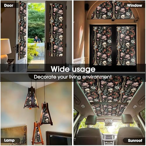 Vinilo decorativo floral oscuro rosa 16"x118" para ventana miniatura 5