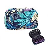 10 Bottles Essential Oil Carrying Case Holds for 5ml 10ml 15ml Storage Bag (Maple leaf Pattern)