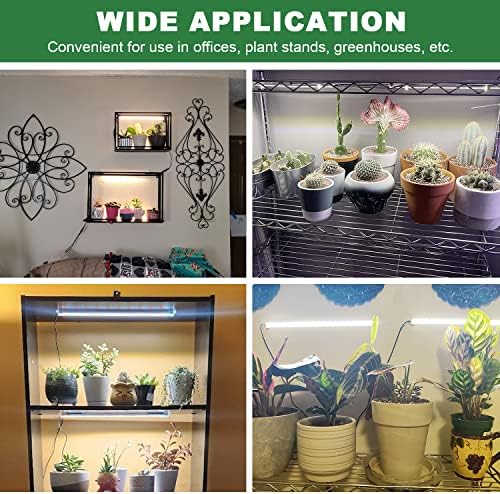 Kullsinss Grow Lights for Indoor Plants, 6000K/3000K/660nm Full Spectrum LED Plant Grow Light Strips with 5 Dimmable Levels, 6/12/16H Timer, Sunlike Grow Lamp for Hydroponics Succulent, 2 Pack