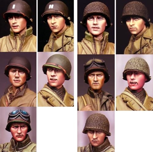 Tête de Remplacement Résine 1/35 Soldat Américain Kit Modélisme Pièces Non Peintes 9Y7F-8