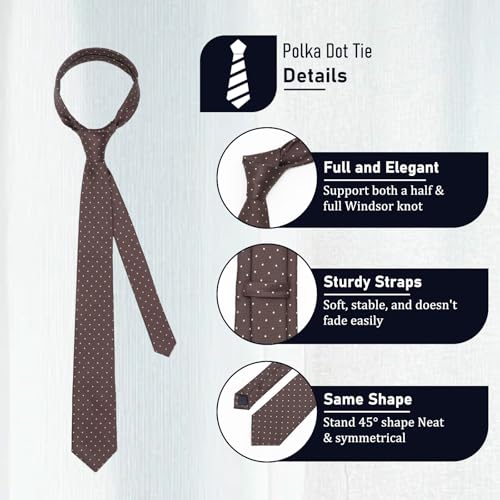 Image of Polka Dot Tie for Mem, Classic 57 inch Mens Ties Patterned Formal Men's Necktie for Business Party Wedding Shirt Tuxedo
