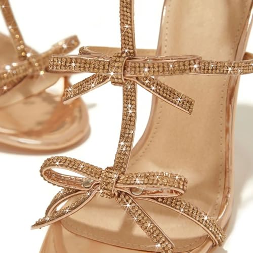 Women's Rhinestone Ankle Strap Open Toe Stiletto Heel Sandals for Party Wedding Dress Sandals3