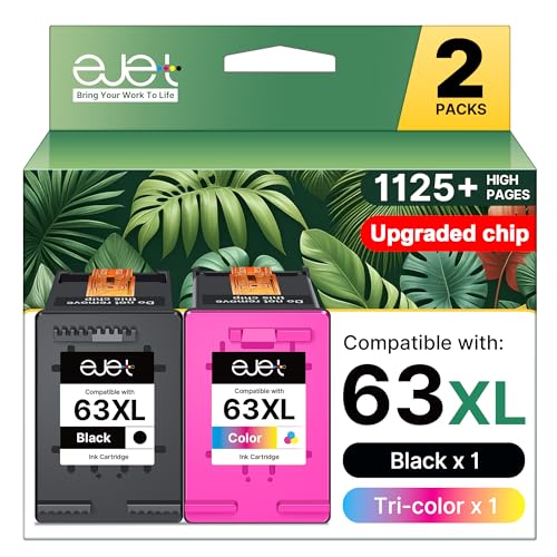 ejet 63XL Ink Cartridge Combo Pack Replacement for HP 63 Ink 63XL Ink...